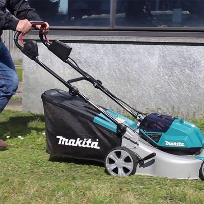 MÁY CẮT CỎ ĐẨY DÙNG PIN(BL)(18VX2) 460MM MAKITA DLM460PT2 ( 01 SẠC NHANH 2 CỔNG  – 02 PIN 18V/ 5.0AH) - HÀNG CHÍNH HÃNG
