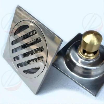 Hố Ga Phểu Thoát Sàn Chống Hôi Inox 304 Đế Đồng Thau - Siêu dày 5mm, cơ chế chống hôi, chống côn trùng thông minh