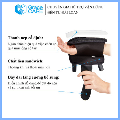 Đai Nẹp Cố Định Cổ Tay Grace Care WS224 – Hỗ Trợ Cố Định, Giảm Đau, Chấn Thương Tay(Dùng Được 2 Tay)