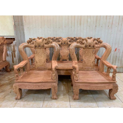 bộ bàn ghế quốc đào tay 10 gỗ hương đá nam phi