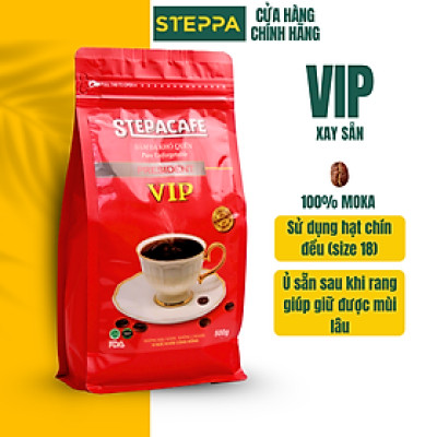 STEPPACAFE-Cà phê rang xay V.I.P 100% Moka (Túi 250g)