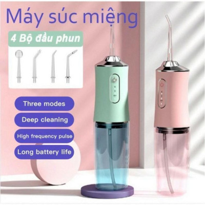 Máy tăm nước vệ sinh răng miệng cực sạch công nghệ Châu Âu - Máy Tăm nước siêu sạch Oral Irrigator kèm 4 đầu phun Nữ Women