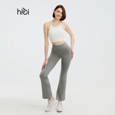  Quần ống loe tập Yoga Gym Hibi Sports QD324 kiểu trơn phối đường nâng mông, chất vải cao cấp 