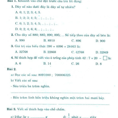 100 Đề Kiểm Tra Định Kì Toán 4 - Tập 1 - Có Đáp Án Và Lời Giải (Biên Soạn Theo Chương Trình Gdpt Mới)