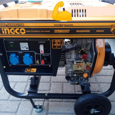 MÁY PHÁT ĐIỆN ĐỘNG CƠ DẦU 3.0KVA (4 THÌ, OHV, 13HP) INGCO GDE30001- HÀNG CHÍNH HÃNG