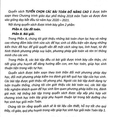 Tuyển Chọn Các Bài Toán Đố Nâng Cao 1 (Dùng Chung Cho 3 Bộ Sách)