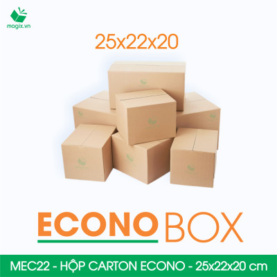 MEC22 - 25x22x20 cm - Combo 60 thùng hộp carton trơn siêu tiết kiệm ECONO