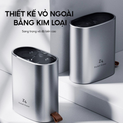 Máy cạo râu Enchen Z4 - Đầu cạo 2D ẩn, Thân nhôm chống nước IPX7, 18 lưỡi dao kép tự mài - Hàng chính hãng