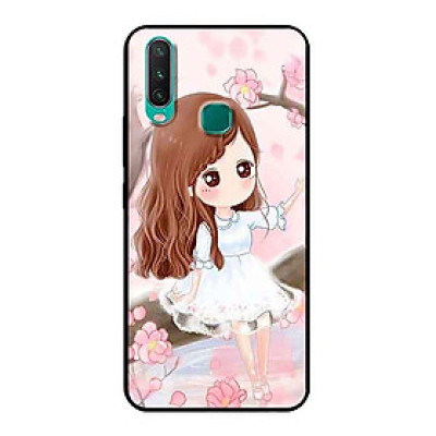 Ốp Lưng in cho Vivo Y15 Mẫu Nàng Chibi Nền Hồng - Hàng Chính Hãng