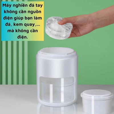 [KoSuyTu] Bào Đá, Xay Đá Tuyết Mini Đa Năng Cho Gia Đình - Quay Bằng Tay, KT 13 x 25 CM