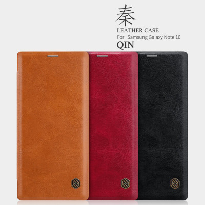 Bao da dành cho Samsung Galaxy Note 10 hiệu Nillkin Qin (Chất liệu da cao cấp, có ngăn đựng thẻ, mặt da siêu mềm mịn) - Hàng chính hãng