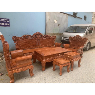bộ bàn ghế sô fa hoàng gia gỗ hương đá