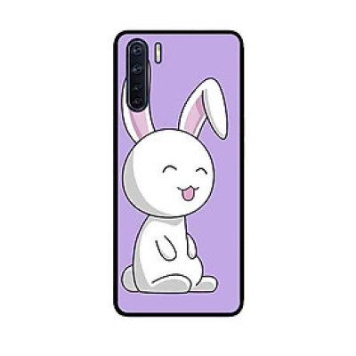 Ốp Lưng in cho Oppo A91 Mẫu Thỏ Nền Tím - Hàng Chính Hãng