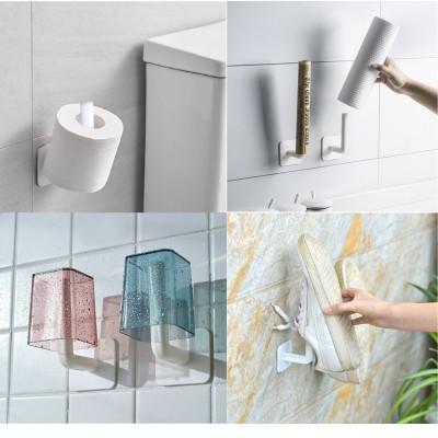 Giá Dán Tường Treo Cuộn Giấy, Móc Gài Vung Nồi, Cuộn Túi Nilon, Lõi Rỗng, Móc Treo Đồ Dính Tường Đa Năng. TakyHome 4070