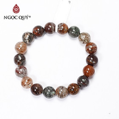 Vòng tay trơn đá thạch anh ưu linh đa sắc size hạt 11mm - Ngọc Quý Gemstones