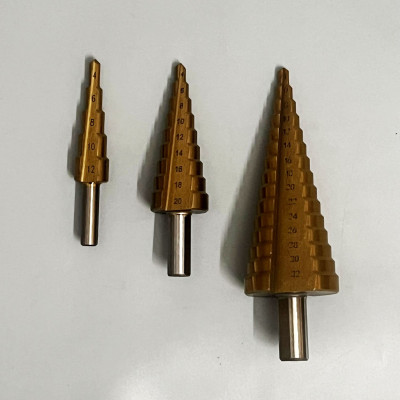 Mũi khoan đa năng, mũi khoan bước thép chuôi tròn phủ titanium