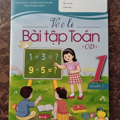 Sách - Combo Vở ô li bài tập Toán 1 (Quyển 1 + Quyển 2) - CD