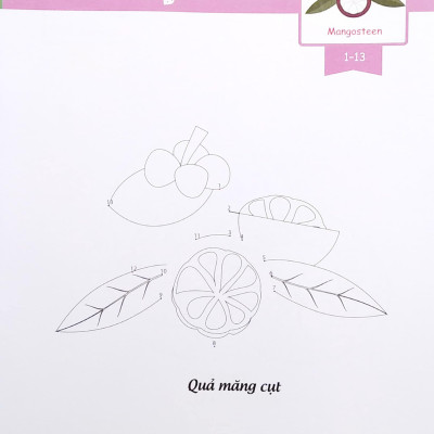 Dot To Dot Coloring Book - Nối Số & Tô Màu - Rau, Củ, Quả