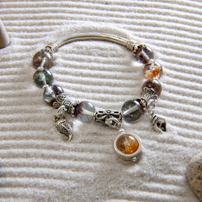 Vòng tay phong thủy Thạch anh ưu linh cảnh thiên nhiên VT075