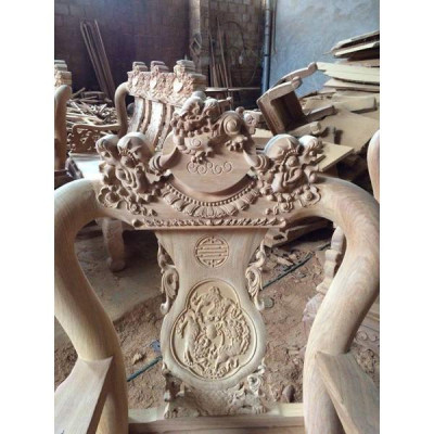 Bộ bàn ghế nghê đỉnh gỗ gõ đỏ