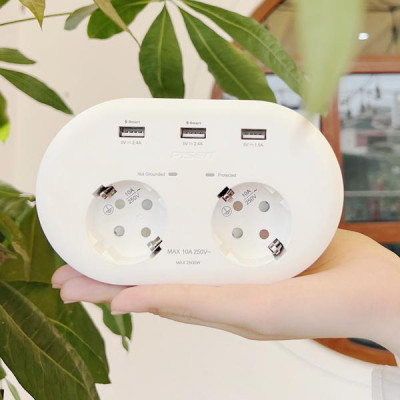 Ổ Cắm Điện Thông Minh 2 Ổ Cắm AC - Pisen EU23