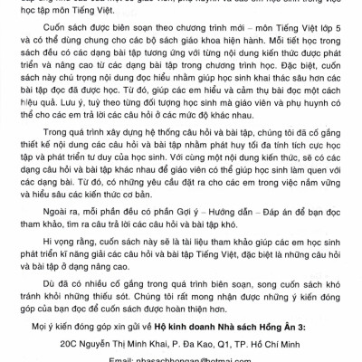 Phát Triển Và Nâng Cao Tiếng Việt 5 (Dùng Chung Cho Các Bộ SGK Hiện Hành) - HA