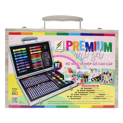 Bé Làm Picasso Bộ 6 Cuốn - Bộ Màu Vẽ Hộp Gỗ Cao Cấp M82 - Vanlangbooks x Colormate