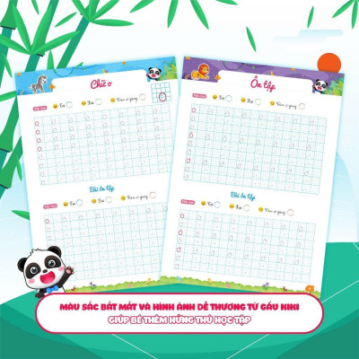 Sách - Phiếu Luyện Viết Cùng Gấu Kiki 2 - Luyện Viết Bảng Chữ Cái - Megabook