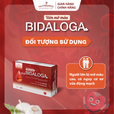 Viên uống Bidaloga hỗ trợ giảm mỡ máu, hạn chế xơ vữa động mạch (30 viên) - Nutramed