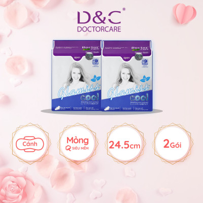 Combo 2 Băng vệ sinh thảo dược Glamiss Cool ban ngày 24cm siêu mát siêu khô thoáng