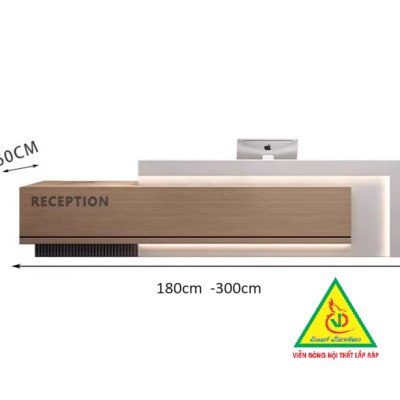 QUẦY LỄ TÂN, QUẦY TIẾP TÂN, QUẦY TÍNH TIỀN, QUẦY THU NGÂN QTT429 (KHÔNG ĐÈN)- NỘI THẤT LẮP RÁP VIENDONGADV