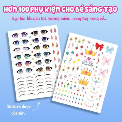 Sách - Trang Điểm Công Chúa Nhật Bản Mori - Tô Màu Và Bóc Dán Hơn 100+ Stickers Xinh Đẹp Cho Bé Gái - Megabook