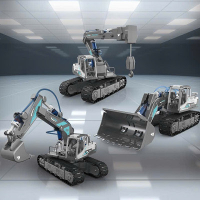 BYJARDA - GC0107 -  Bộ Kỹ Thuật Thủy Lực 3 Trong 1 (Máy Xúc, Cần Cẩu, Xe Bốc Gỗ) (223 Chi Tiết)