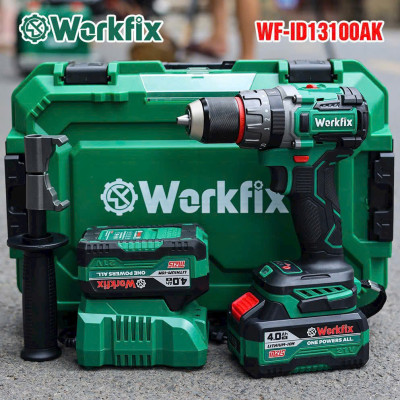 Máy khoan pin Workfix  Đầu Kẹp 13 Ly HM-ID100AK Lực Siết 100N.M - Máy khoan 3 Chức Năng - Bảo Hành chính hãg 6 tháng