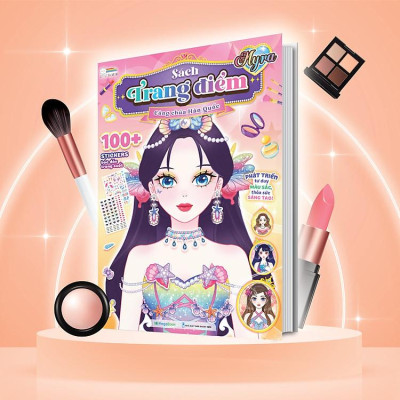 Sách Trang điểm Công chúa Hàn Quốc (Tô màu và bóc dán hơn 100+ stickers cho bé)