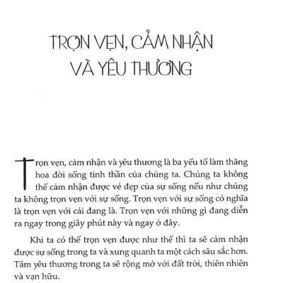 Trọn Vẹn, Cảm Nhận, Yêu Thương