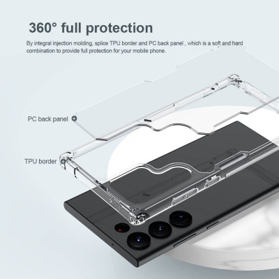 Ốp lưng trong suốt chống sốc cho SamSung S23 Ultra chính hãng Nillkin Nature TPU Pro Case - Hàng chính hãng