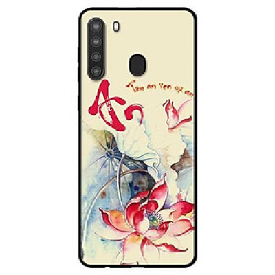Ốp lưng dành cho Samsung Galaxy A21 mẫu Tâm An Sen Đỏ