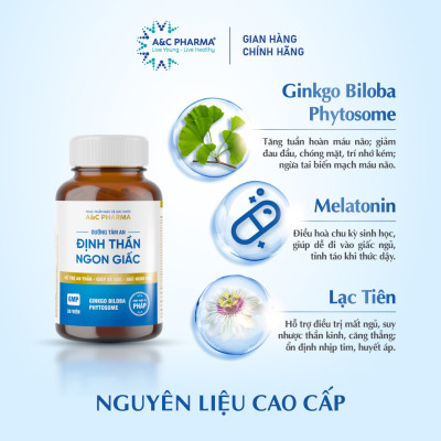 A&C Pharma Viên Uống Ngủ Ngon Dưỡng Tâm An Định Thần Ngon Giấc 150g