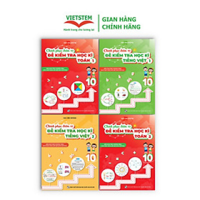  Combo 4 sách Chinh phục điểm 10 đề kiểm tra học kì Toán và Tiếng Việt lớp 1 và 2 (KNTT)
