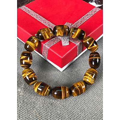 Vòng tay đá mắt hổ lu thống màu vàng nâu