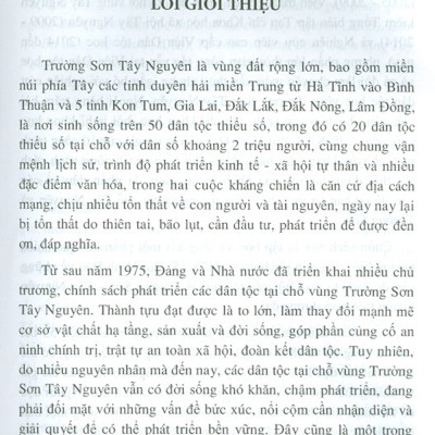 Góp Phần Nghiên Cứu Phát Triển Bền Vững Các Dân Tộc Thiểu Số Tại Chỗ Vùng Trường Sơn Tây Nguyên