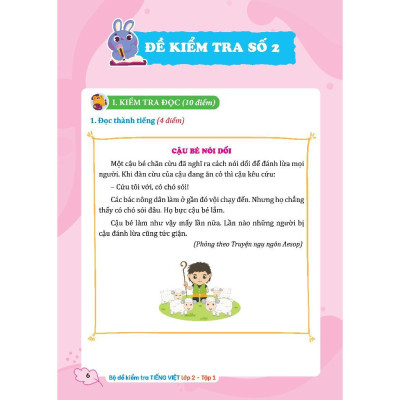 Sách - Bộ Đề Kiểm Tra Tiếng Việt Lớp 2 - Tập 1 - Kết Nối Tri Thức - Minh Thắng