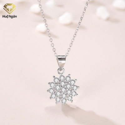 Dây chuyền bạc Ý 925 Huệ Ngân -Hoa đá D160008