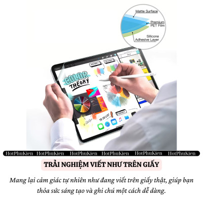 [Paperlike iPaper] Miếng dán màn hình nhám Paperlike WIWU iPaper cho iPad Pro 11 inch M1 M2 M4 iPad Pro 13 Air 6 13 inch 11 inch iPad 12.9 10.9 10.2 inch iPad Air 4 5 Gen 7 8 9 10 - viết như trên giấy, chống chói, hiển thị sắc nét - Hàng nhập khẩu