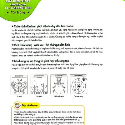 Phát Triển Trí Não Cho Trẻ Qua Tô-Dán Và Nối Hình - Côn Trùng
