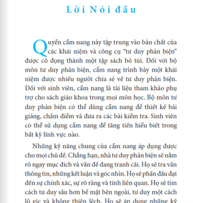 Cẩm Nang Tư Duy Phản Biện - Khái Niệm Và Công Cụ (Tái Bản 2023 )