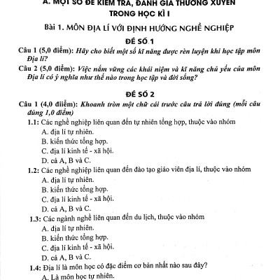 SÁCH-Đề Kiểm Tra, Đánh Giá Địa Lí 10 (Bám Sát SGK Kết Nối Tri Thức Với Cuộc Sống)HA-MK