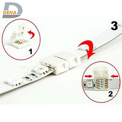 Đầu nối thẳng 4 chân cho led dây dán 5050 RGB đổi màu connector 4P pin 10 mm trang trí dán tường thạch cao, cây máy tính, màn hình, ti vi, TV, Gaming, Tiktok dán tường, chống nước bền đẹp- Chính hãng DEHA