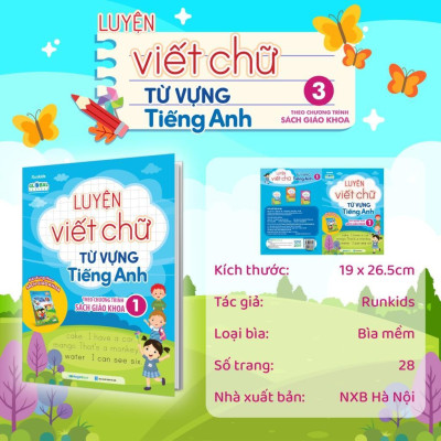 Sách - Luyện Viết Chữ Từ Vựng Tiếng Anh Theo Chương Trình Sách Giáo Khoa Lớp 1 - Megabook